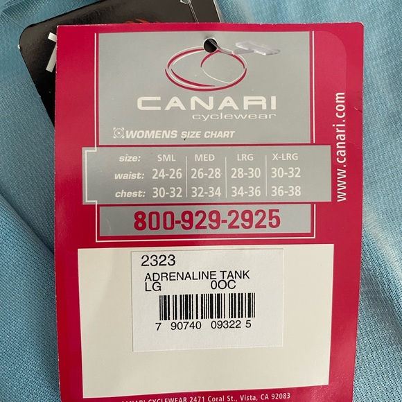 Canari cycle wear top, cyclist shirt, tank cycle top Womens size large - Picture 7 of 7